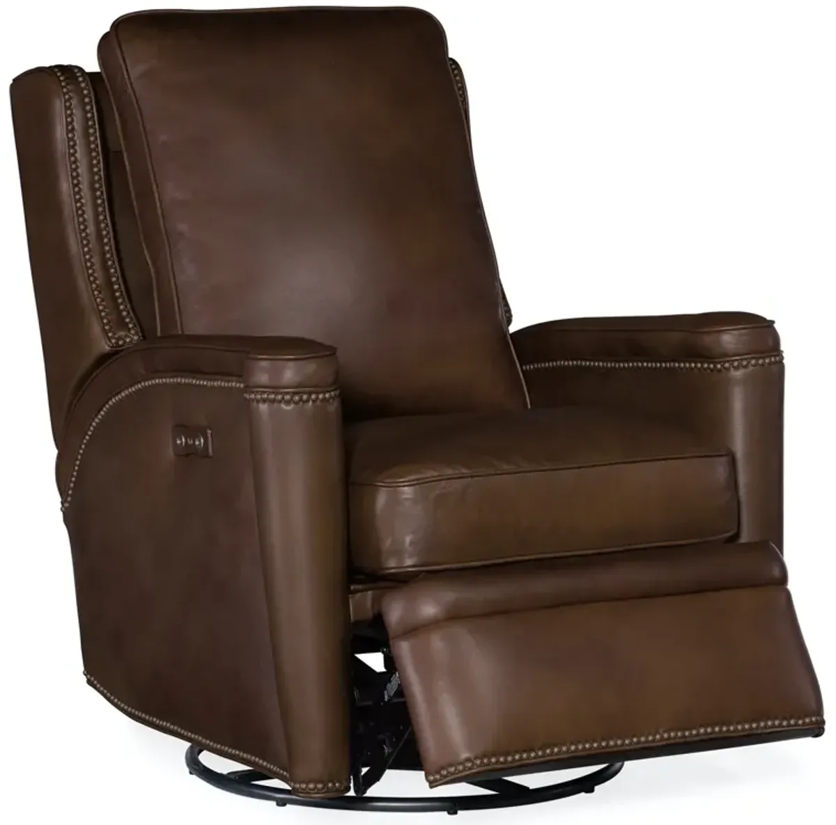 Hooker Furniture Rylea Power Swivel Glider Leather Recliner