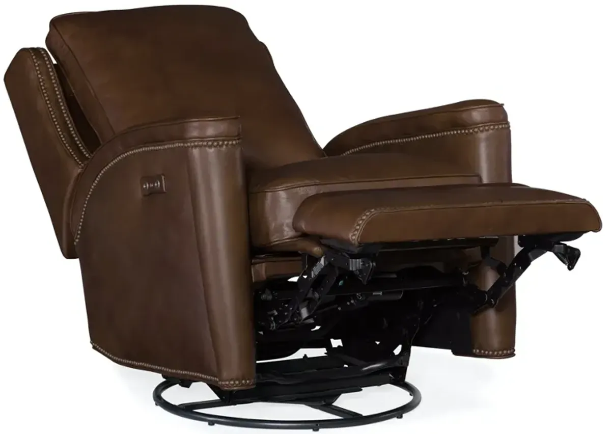 Hooker Furniture Rylea Power Swivel Glider Leather Recliner