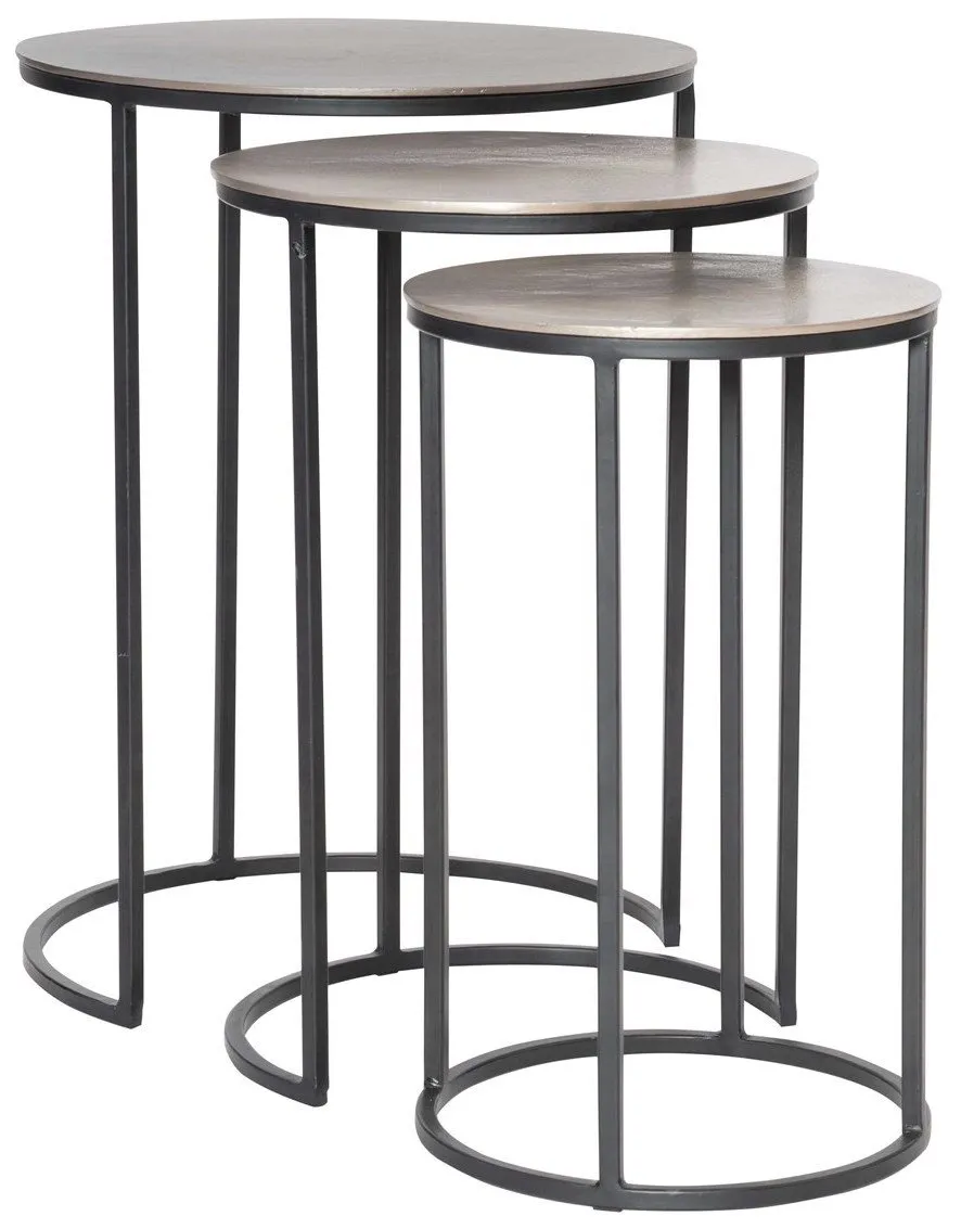 ERIK 3-PIECE BLACK NESTING TABLES