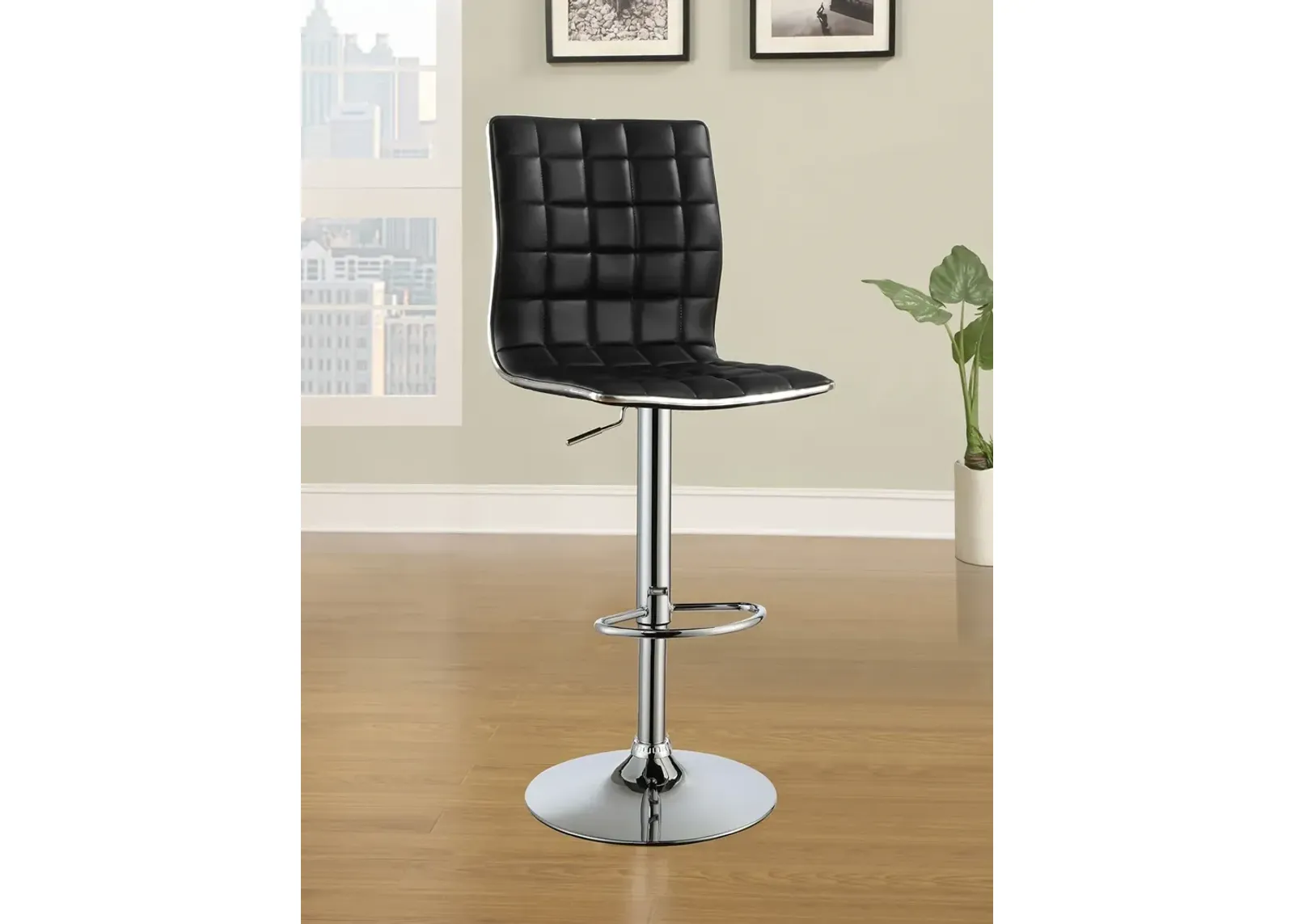 Coaster Ashbury Upholstered Adjustable Bar Stool Black