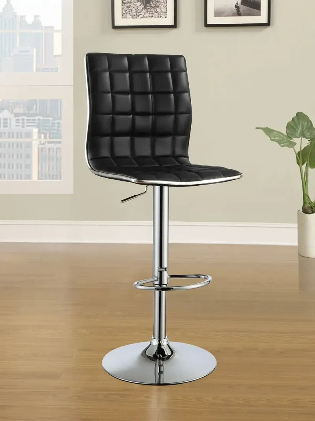 Coaster Ashbury Upholstered Adjustable Bar Stool Black