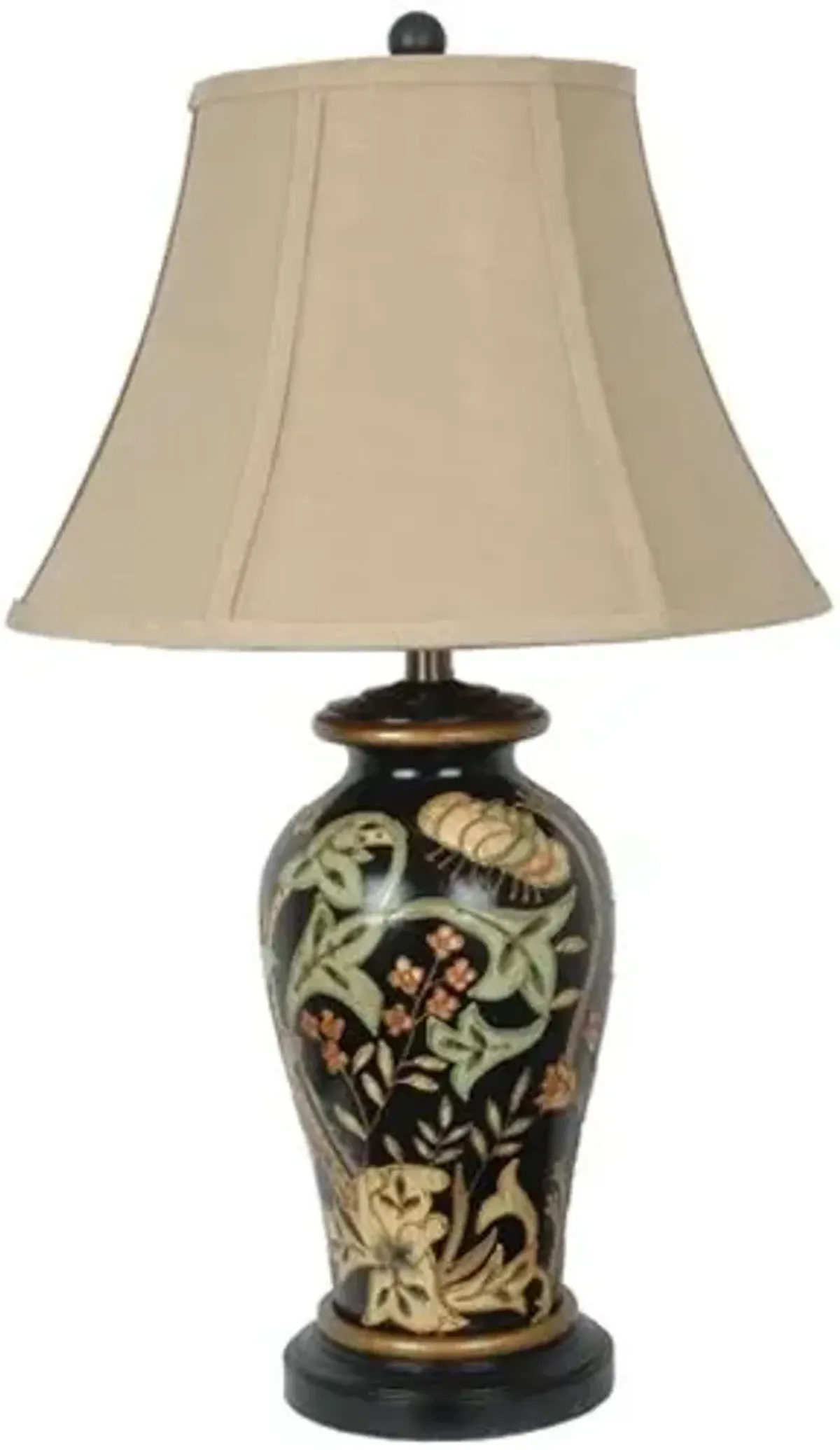 Crestview Windham Black & Green & Cinnamon Table Lamp