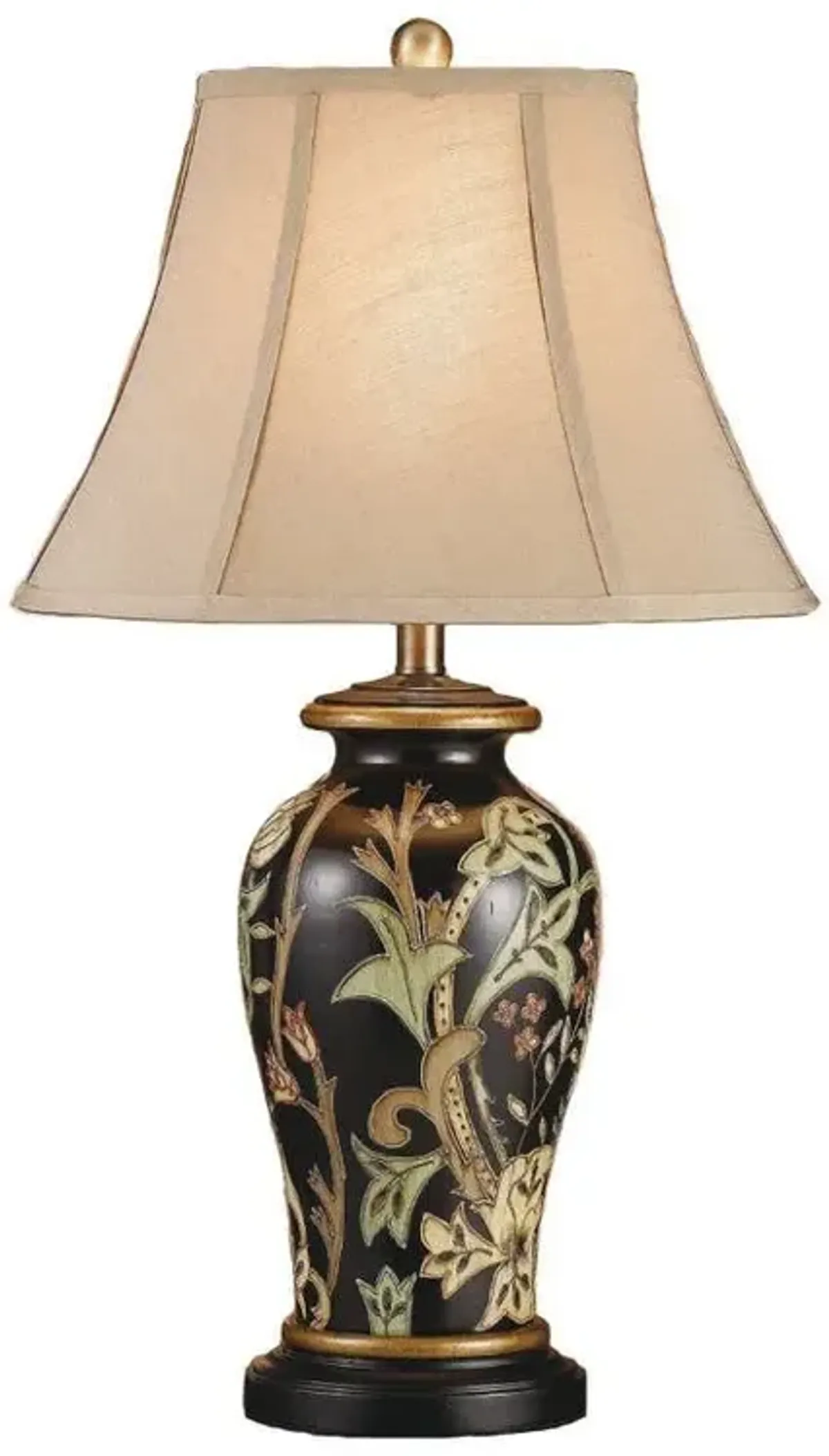 Crestview Windham Black & Green & Cinnamon Table Lamp