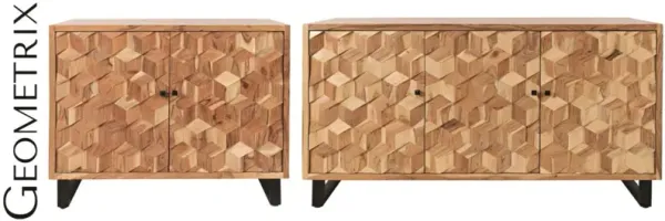 Jofran Geometrix 3-Door Accent Cabinet