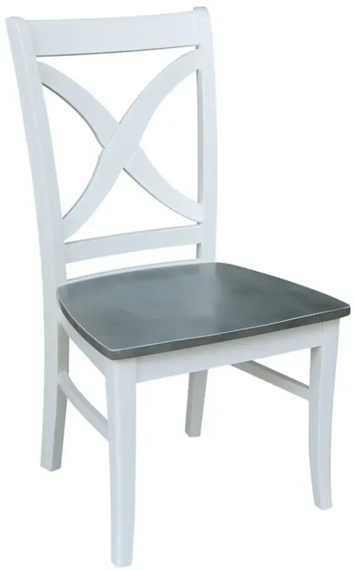 John Thomas Cosmopolitan Salerno Wood Dining Chair in Heather Gray & White