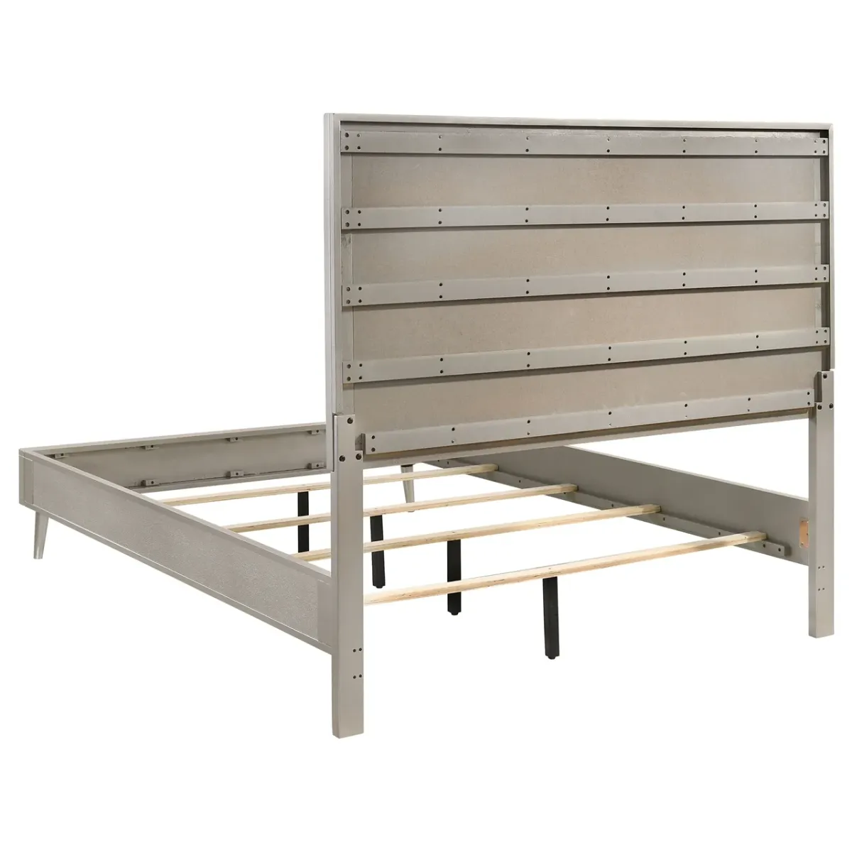 RAMON EASTERN KING BED METALLIC STERLING