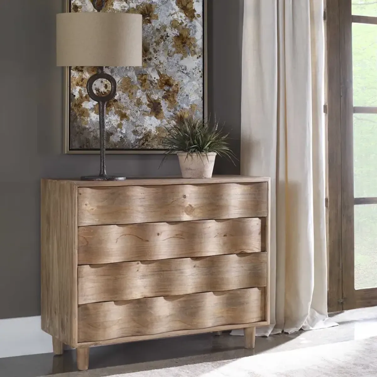 Uttermost Crawford Light Oak Accent Chest