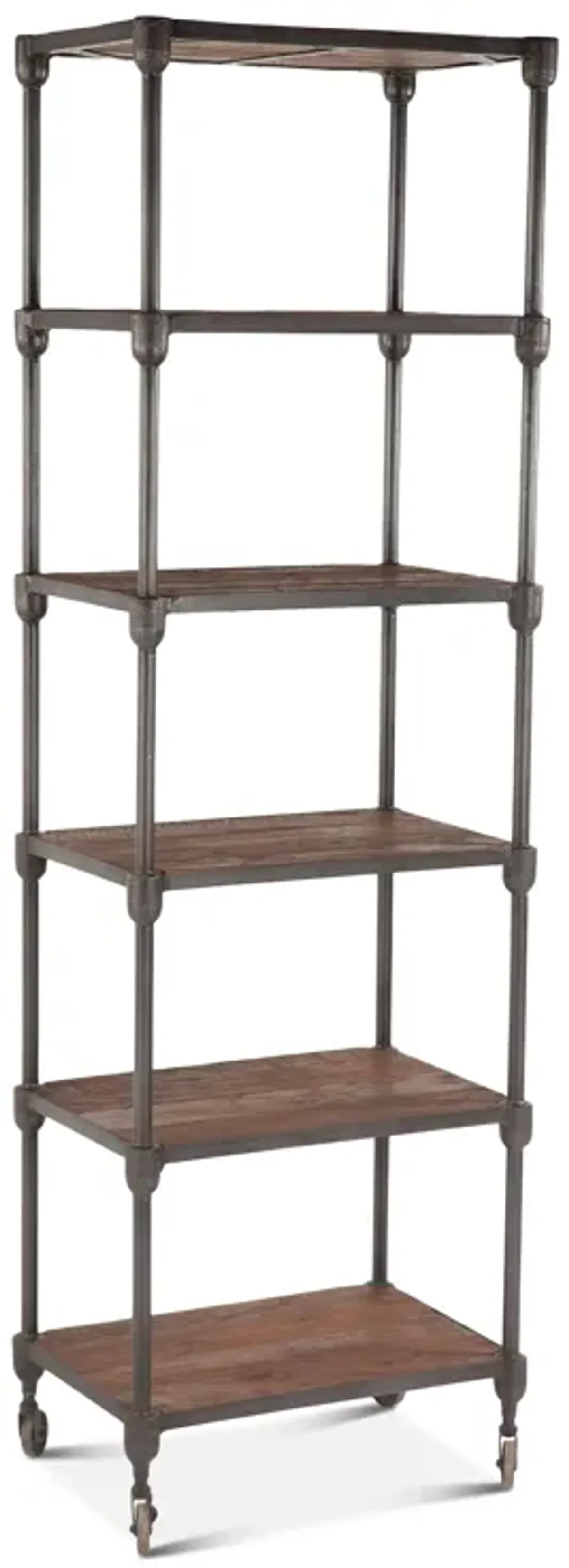 Home Trends Design Industrial Teak 25-Inch Wide Industrial Bookshelf