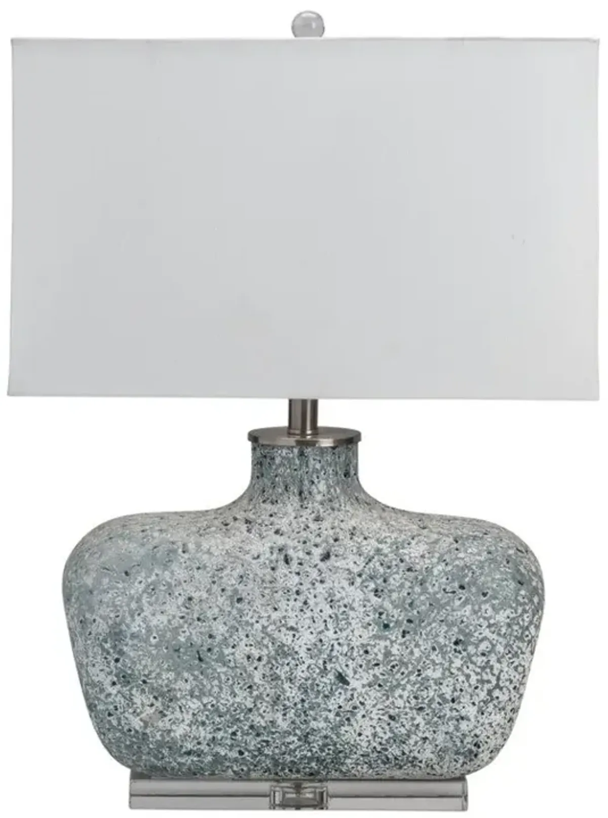 Crestview Bauer Blown Glass Grey/White Table Lamp