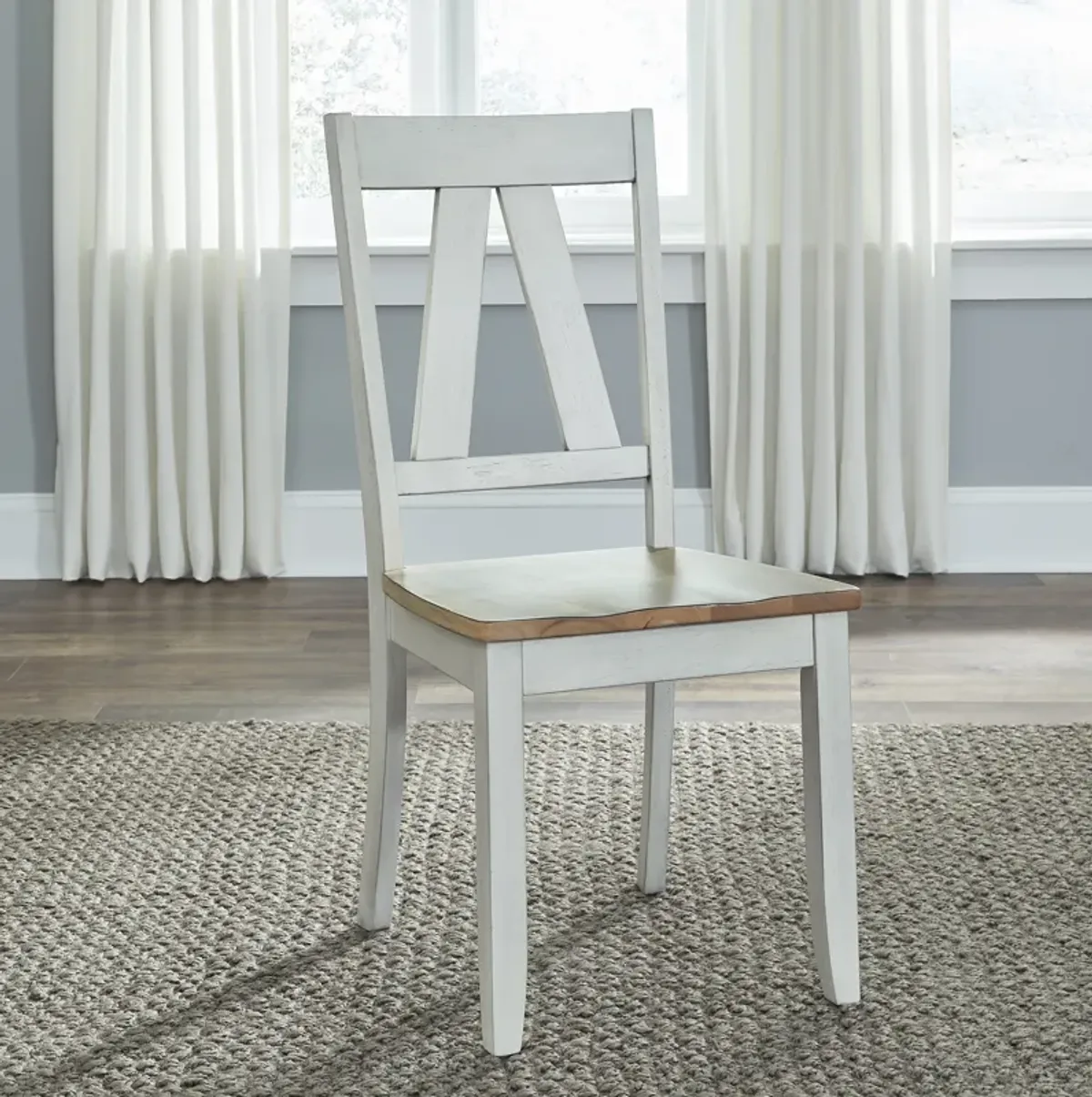 Lindsey Farm Sandstone/Weathered White Splat Back Side Chair