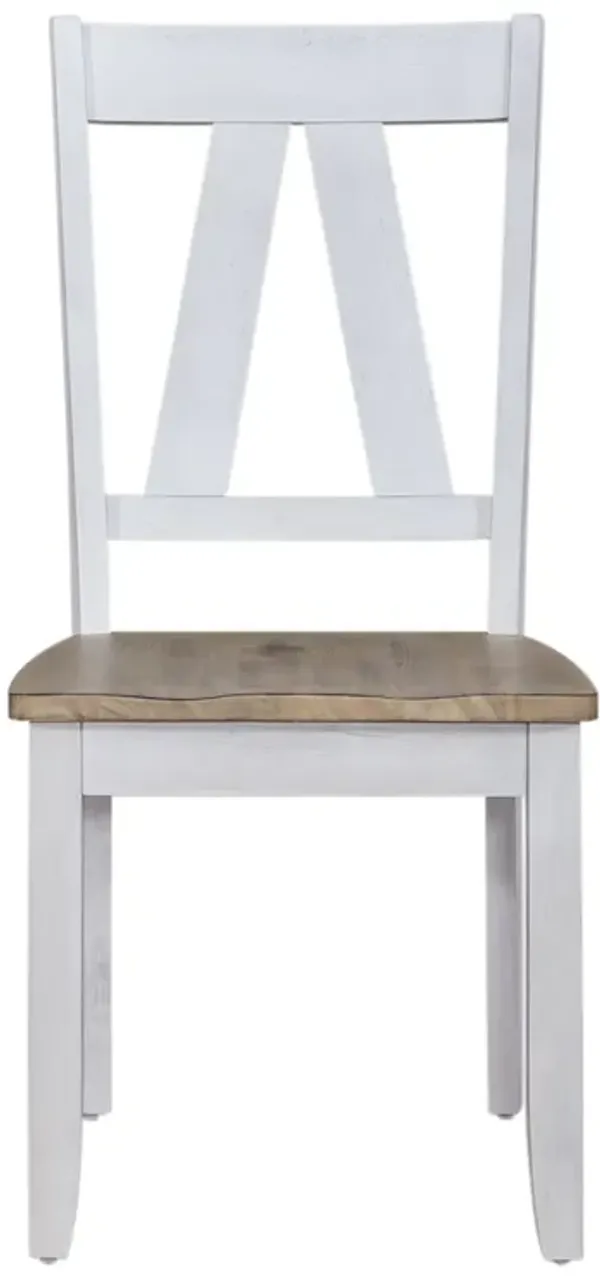 Liberty Furniture Lindsey Farm Sandstone/Weathered White Splat Back Side Chair