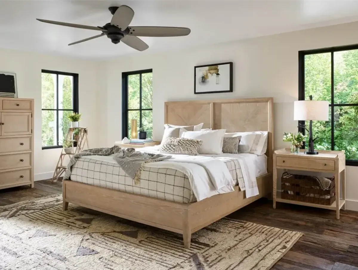 Universal Modern Farmhouse Ames Rustic Oak King Bed