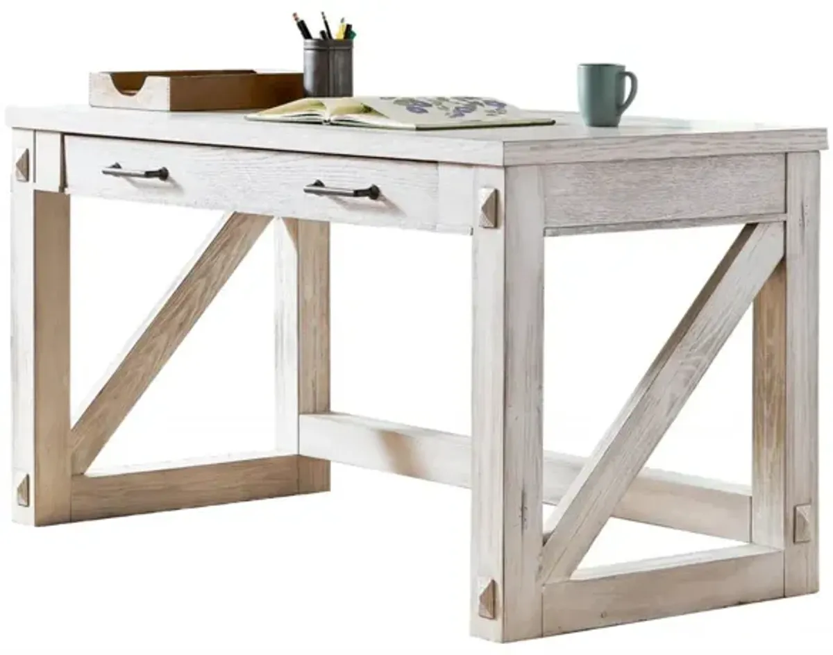 Martin Furniture Avondale White Weathered Oak Writing Table