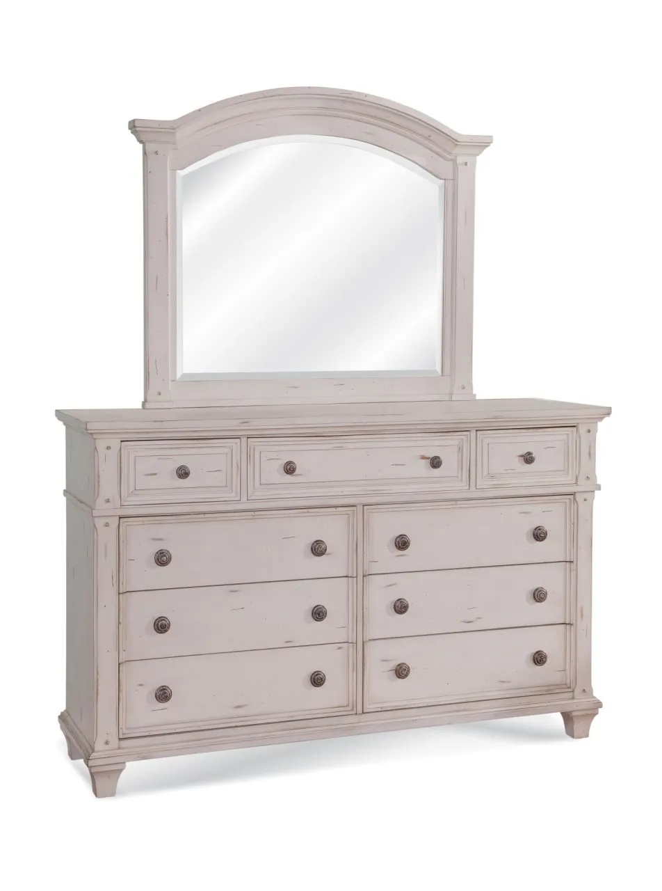 5 PCS BEDROOM SET- QUEEN BED DRESSER MIRROR CHEST NIGHTSTAND