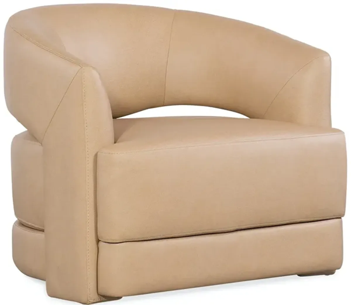 Hooker Furniture Keys Verona Biscotti Leather Swivel Barrel Chair