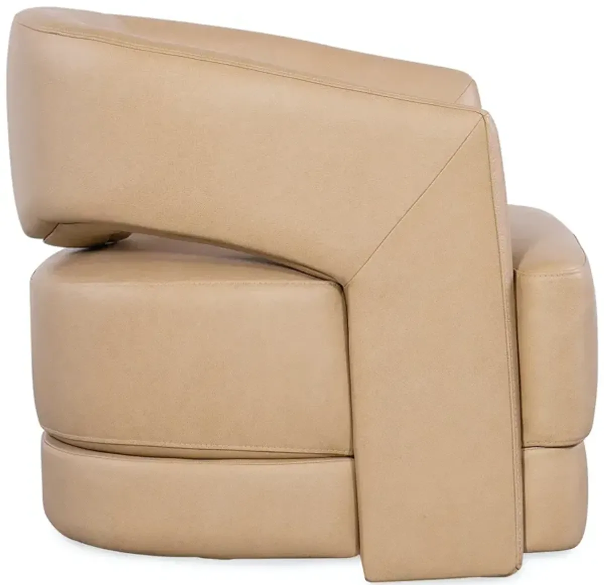 Hooker Furniture Keys Verona Biscotti Leather Swivel Barrel Chair