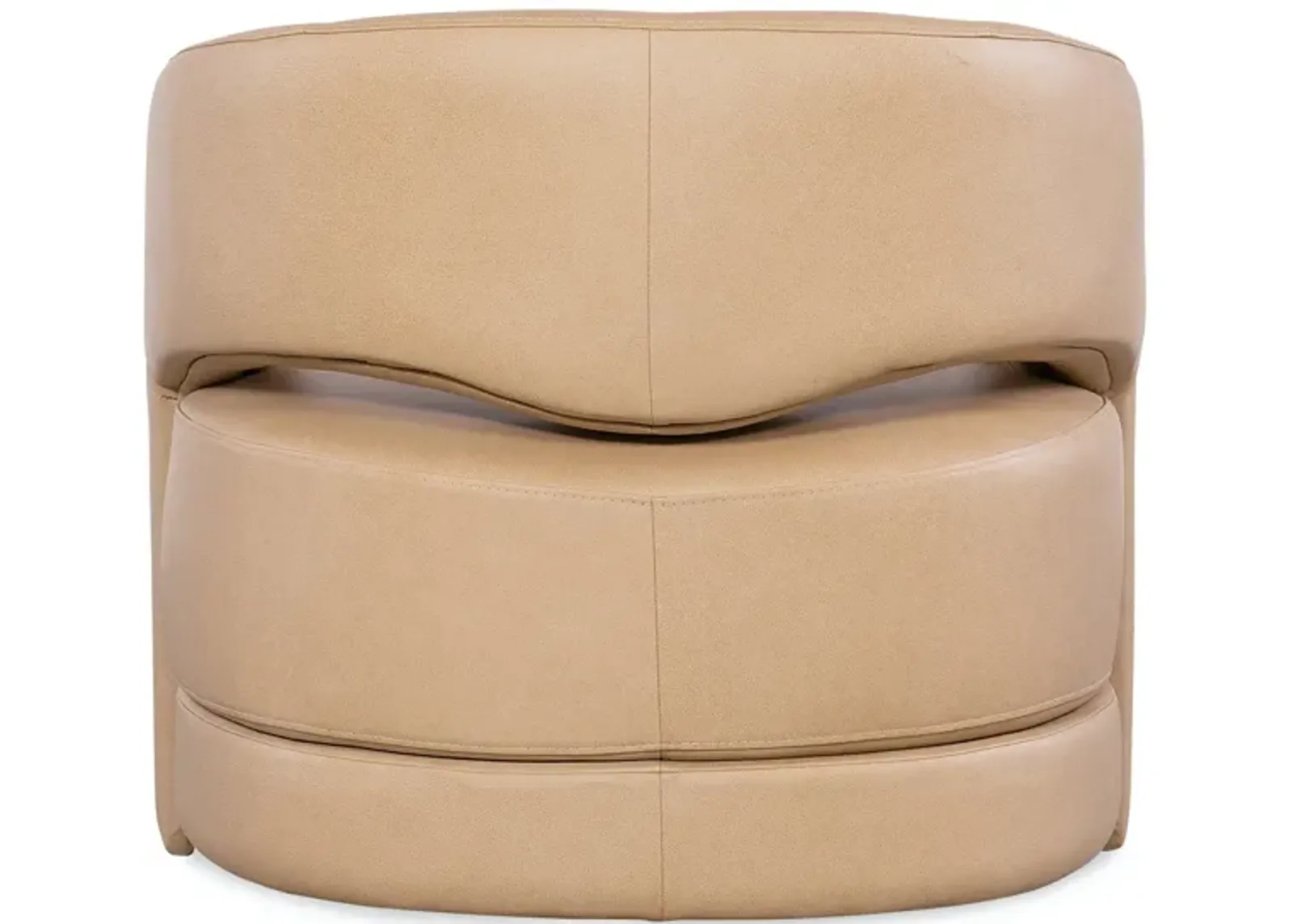 KEYS VERONA BISCOTTI LEATHER SWIVEL BARREL CHAIR