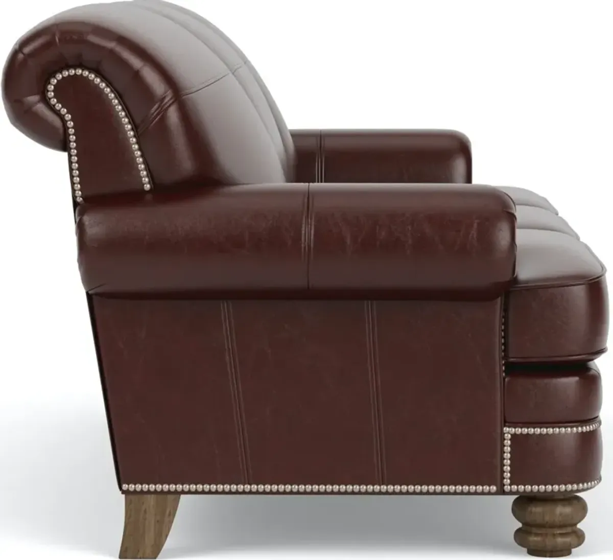 Flexsteel Bay Bridge Brown Traditional Leather Sofa