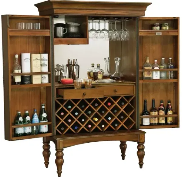 Howard Miller Toscana Wine & Bar Cabinet in Key West Finish