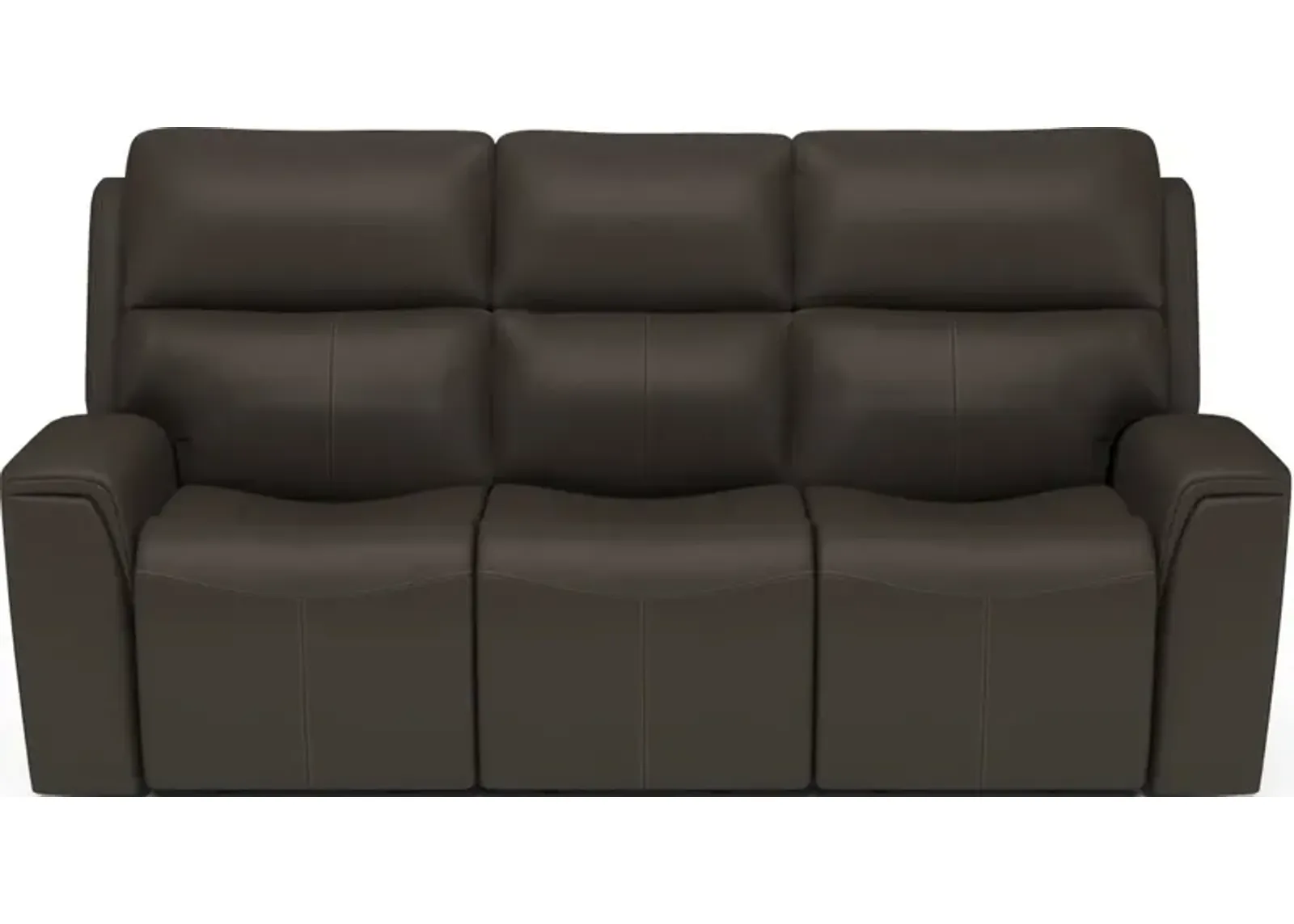 Flexsteel Jarvis Mica Reclining Leather Sofa with Power Headrests