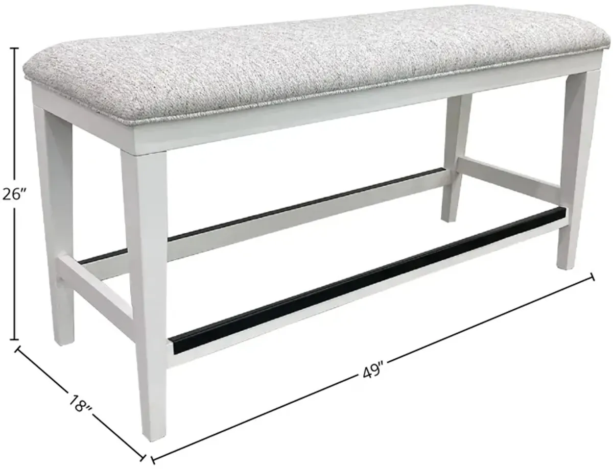 Parker House Americana Modern 49 Inch Upholstered Counter Bench in Cotton Finish