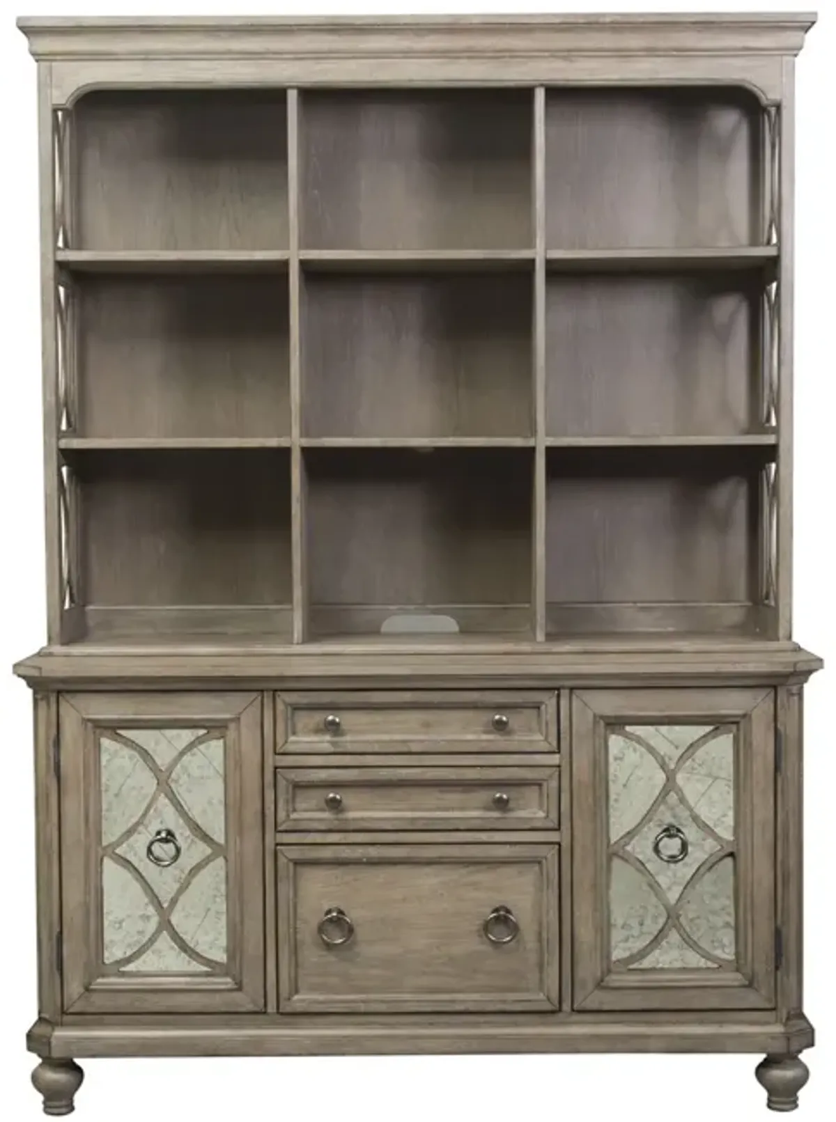 Liberty Furniture Simply Elegant Heathered Taupe Credenza & Hutch Set