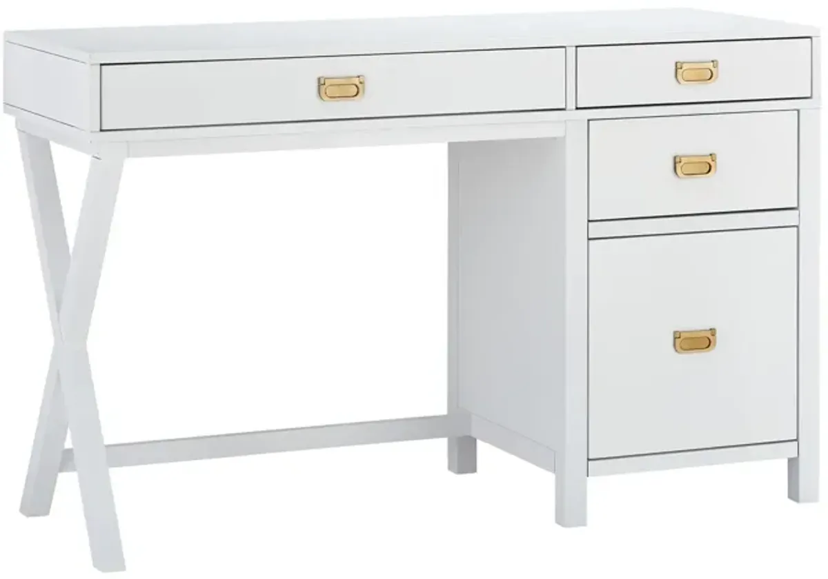 Linon Peggy Side Storage Desk White