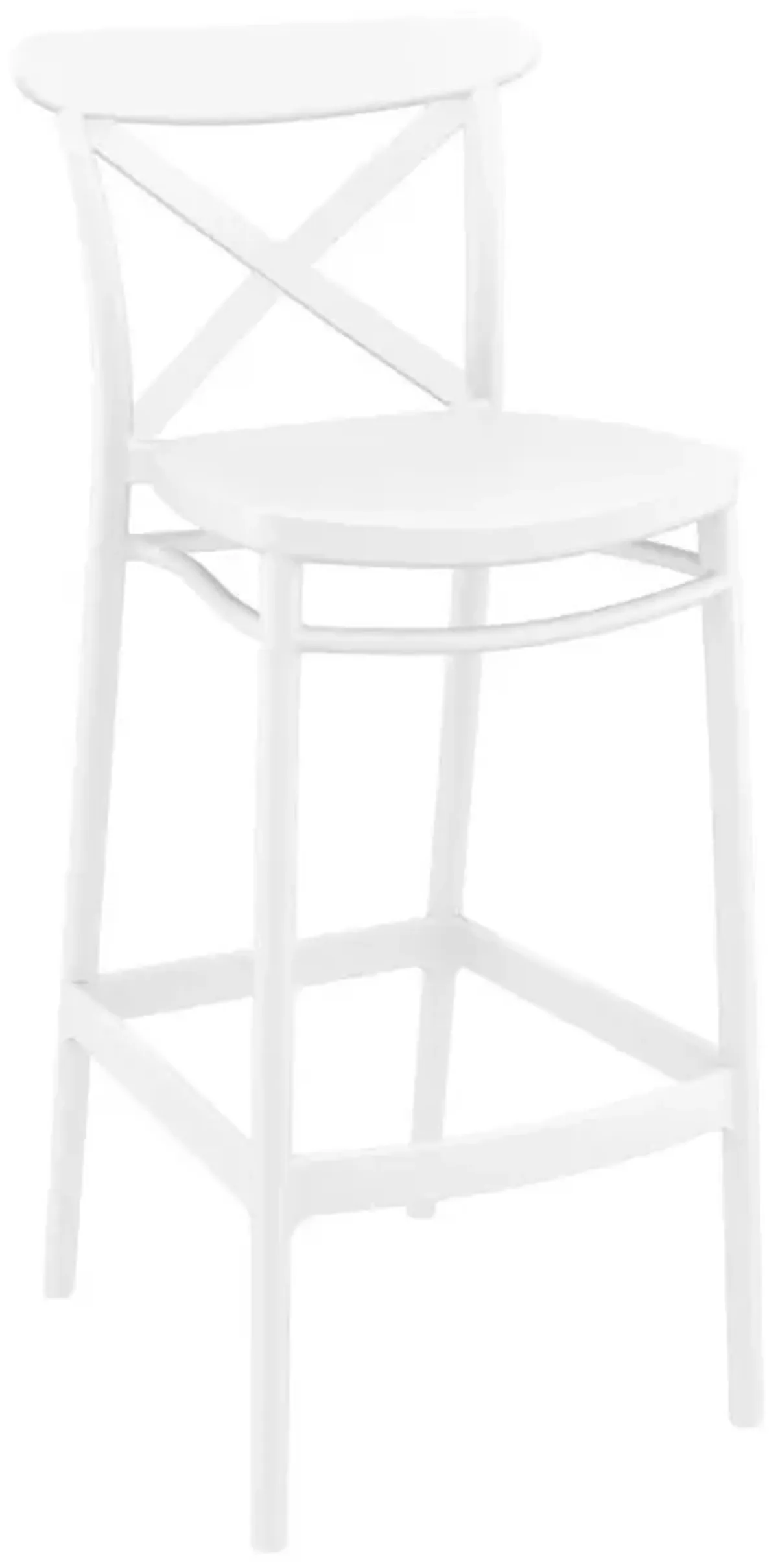 Compamia Sky Cross Square Bar Set with 2 Barstools White