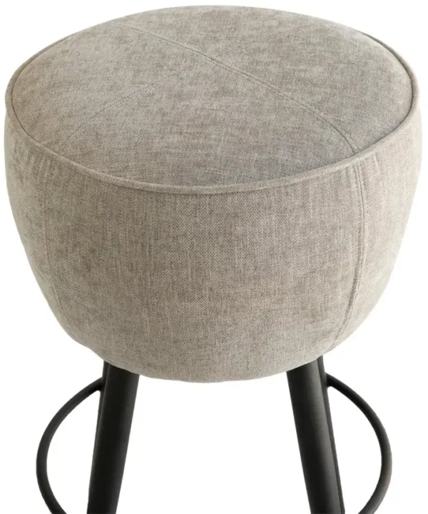 Nest Home Nikki Counter Stool in Black Iron with Anew Grey Upholstery