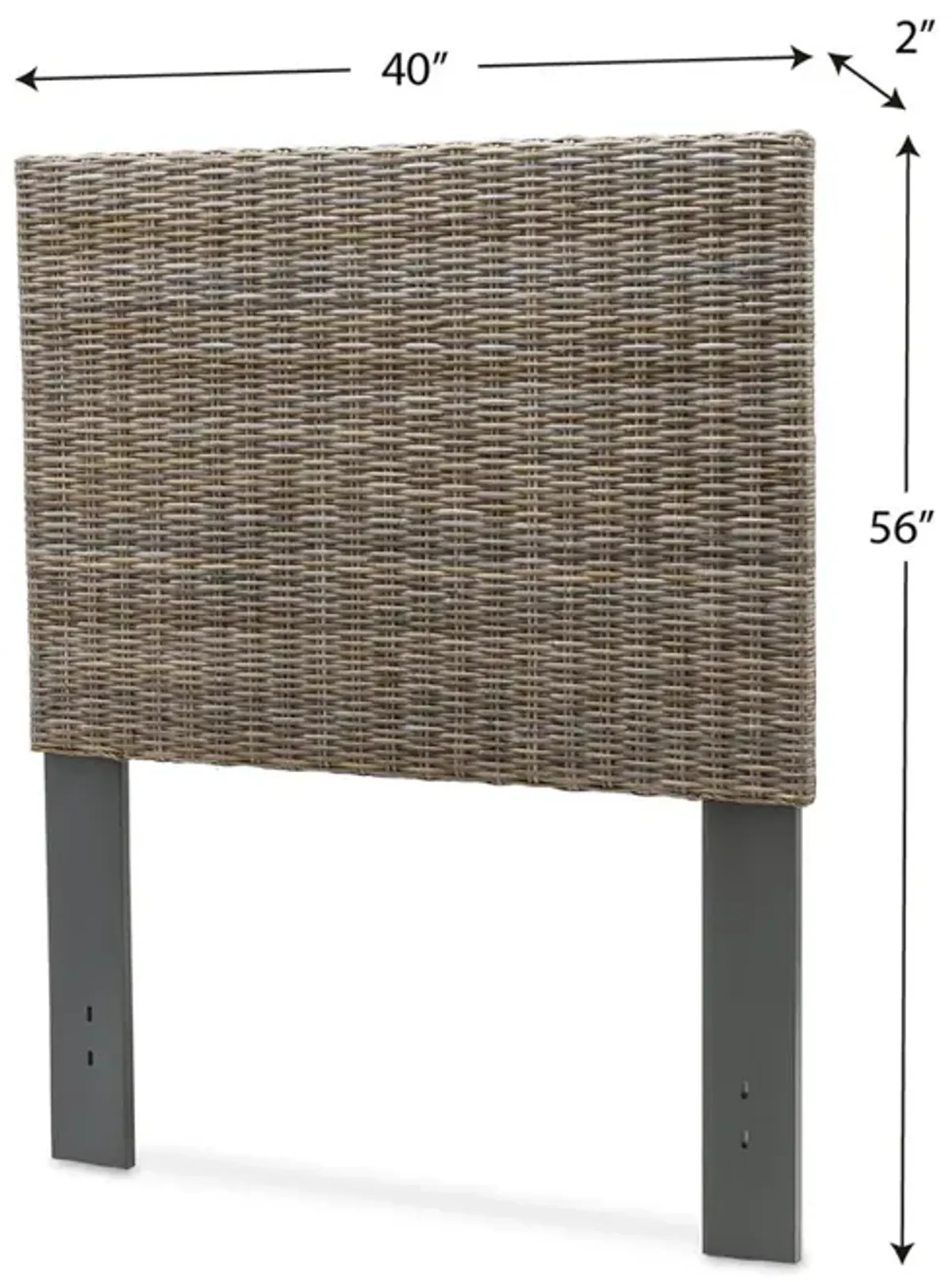 Seawinds Kauai Twin Headboard with Grey Kubu Weave