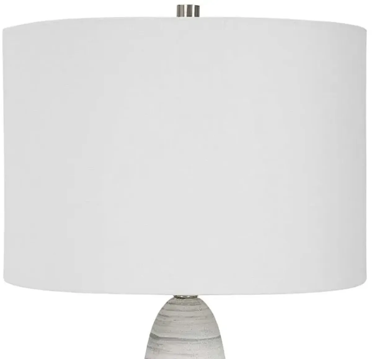 Uttermost Levadia Light Gray/Matte White Table Lamp