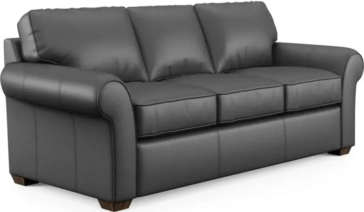 Flexsteel Vail Dark Gray Leather Sofa