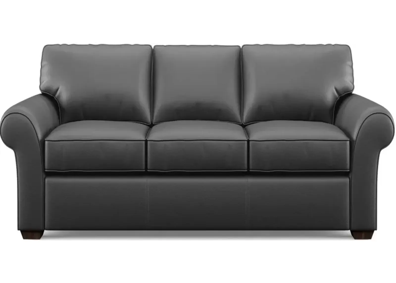 Flexsteel Vail Dark Gray Leather Sofa