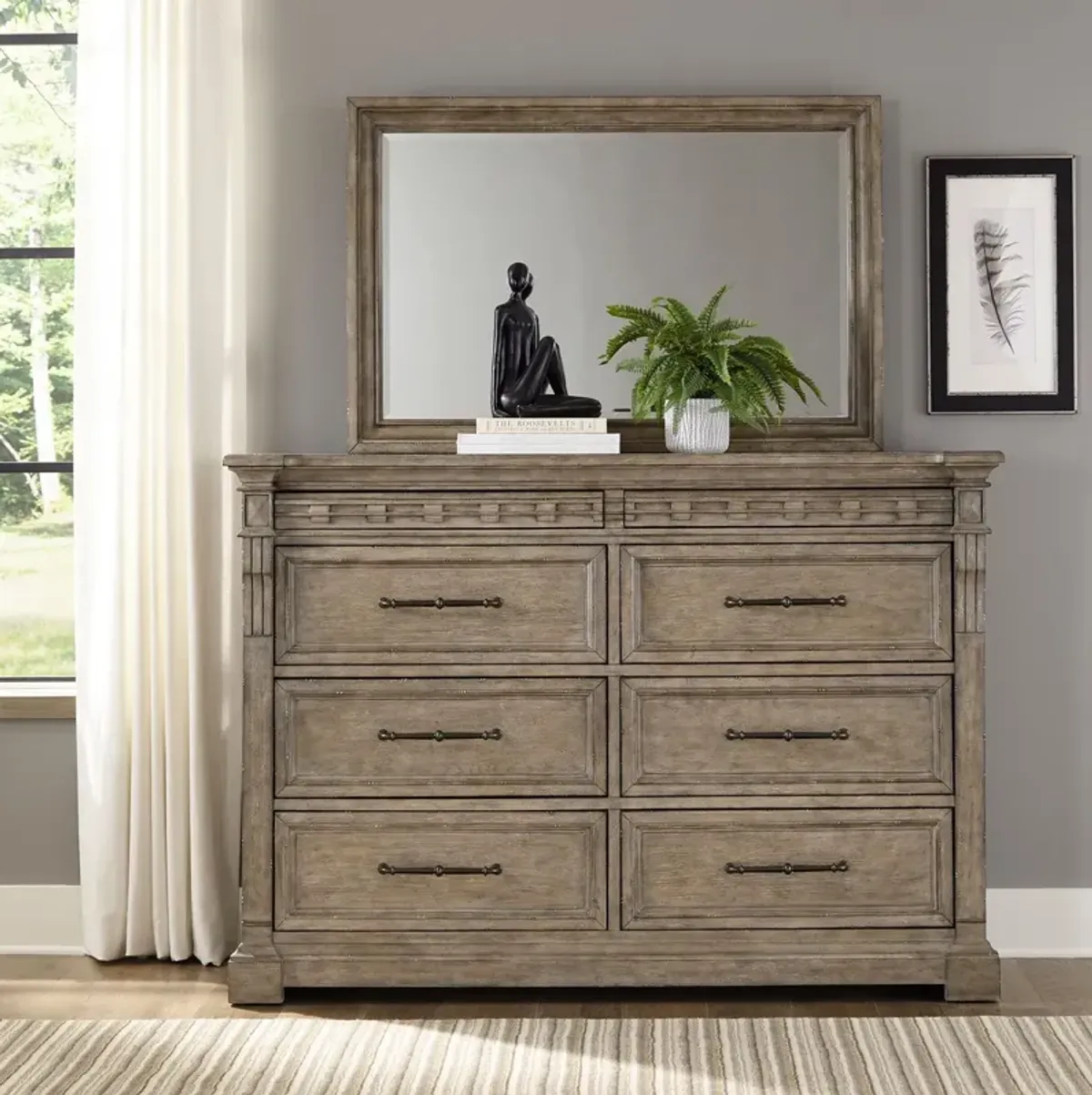 Liberty Furniture Dresser & Mirror Town & Country