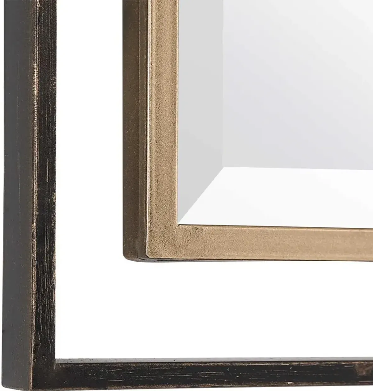 Uttermost Carrizo Distressed Rustic Bronze/Antiqued Gold Rectangle Mirror