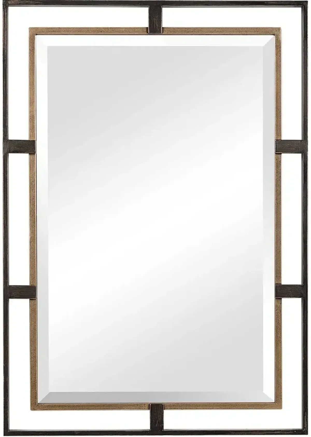 Uttermost Carrizo Distressed Rustic Bronze/Antiqued Gold Rectangle Mirror