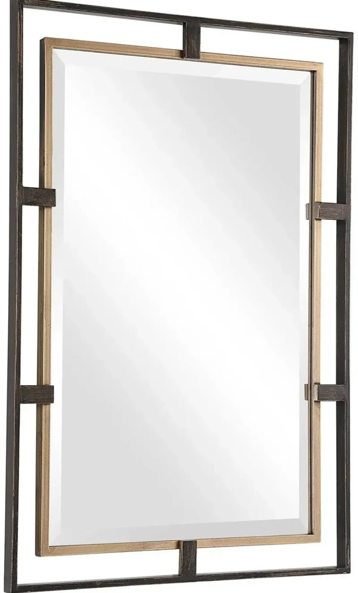 Uttermost Carrizo Distressed Rustic Bronze/Antiqued Gold Rectangle Mirror