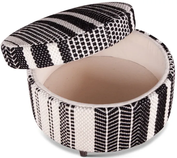 MARRAKECH UPHOLSTERED MULTI-COLOR STORAGE OTTOMAN