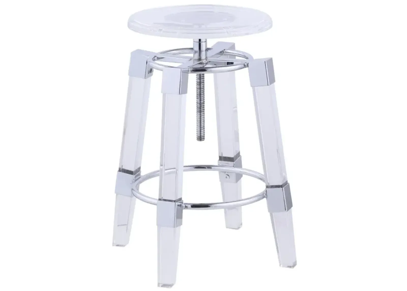 Chintaly Clear Contemporary Rotation-Adjustable Acrylic Stool