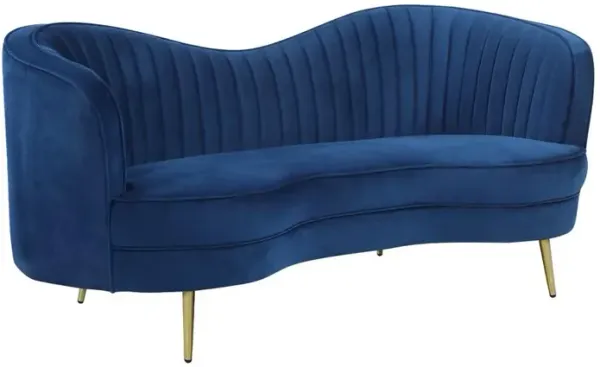 Coaster Sophia Upholstered Channel Tufted Loveseat Blue