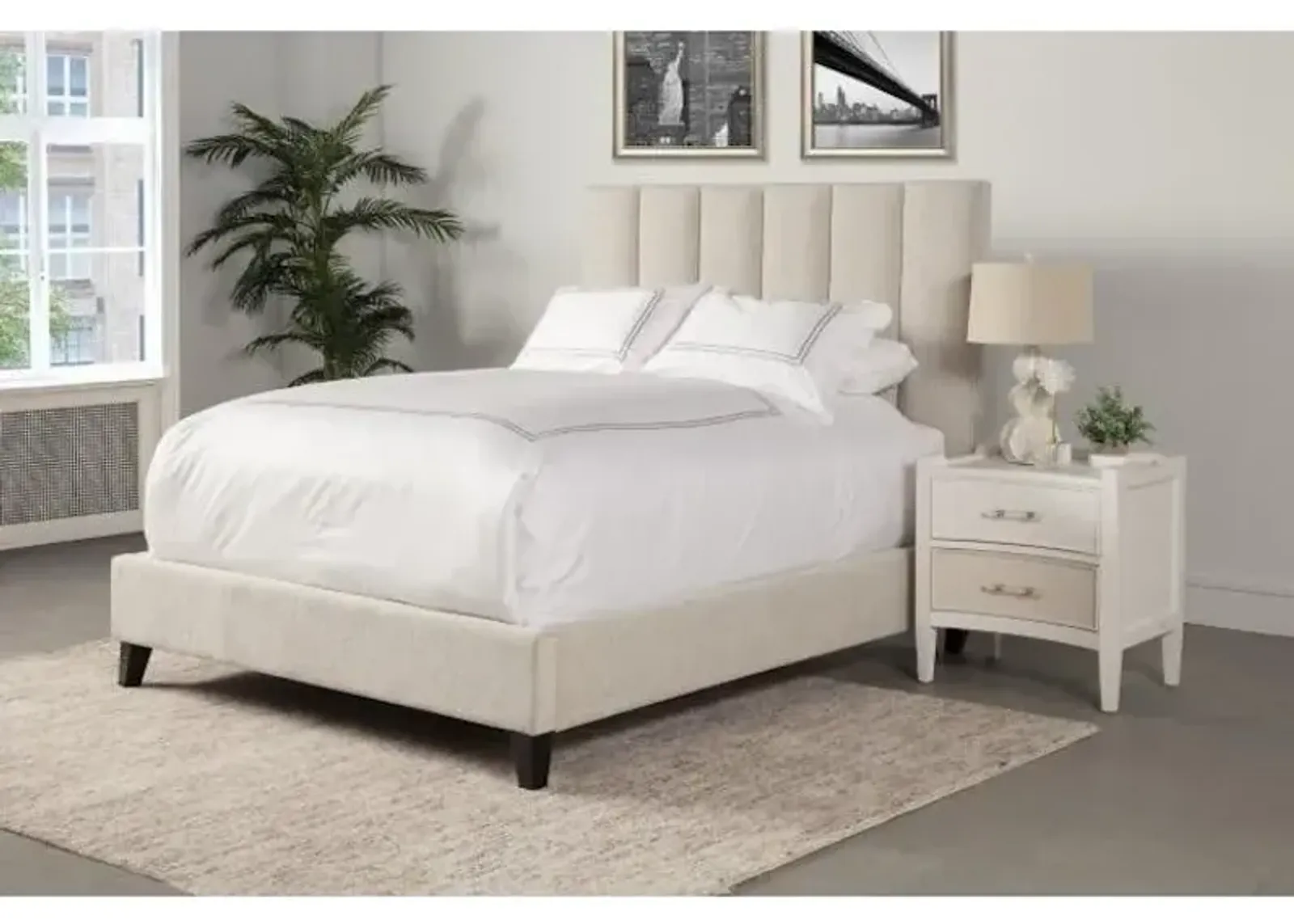 Avery Collection Queen Size Headboard in Dune Beige Color