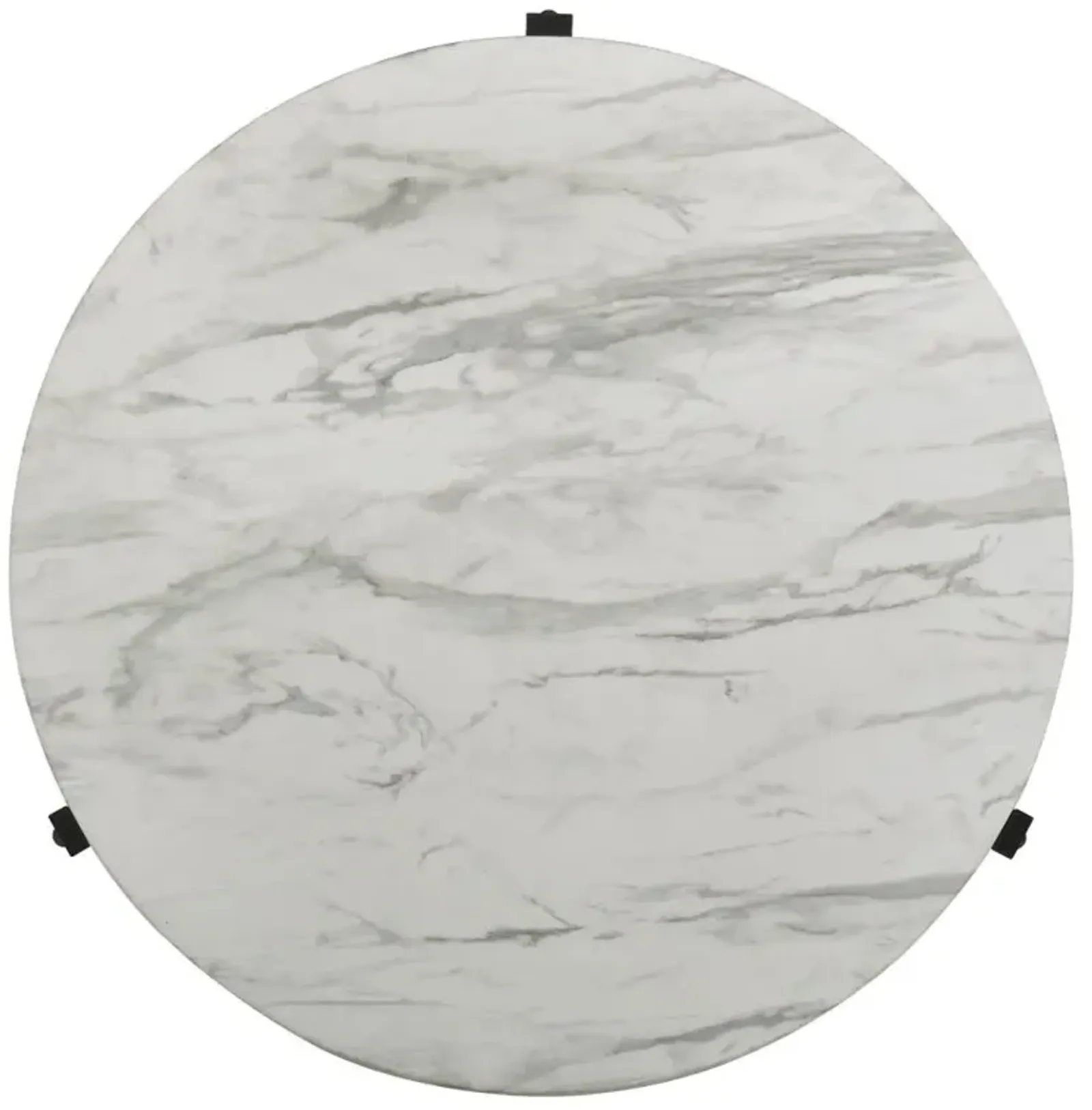 Coaster Tandi Round Faux Marble Coffee Table White & Black