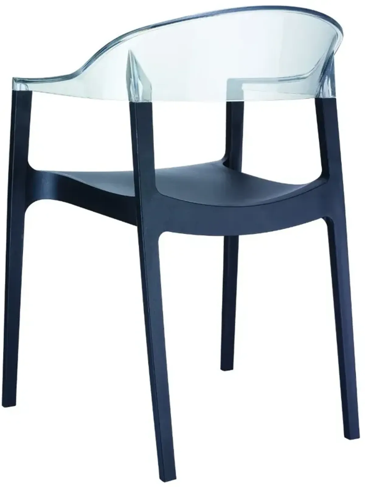 Compamia Carmen Modern Dining Chair Black Seat Transparent Clear Back