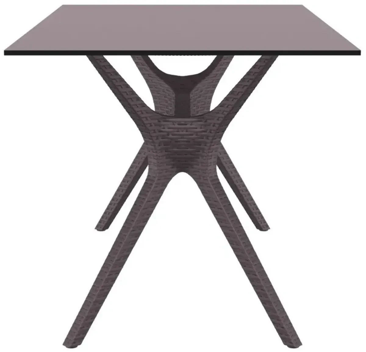 Compamia 55 Inch Ibiza Rectangle Outdoor Dining Table Brown