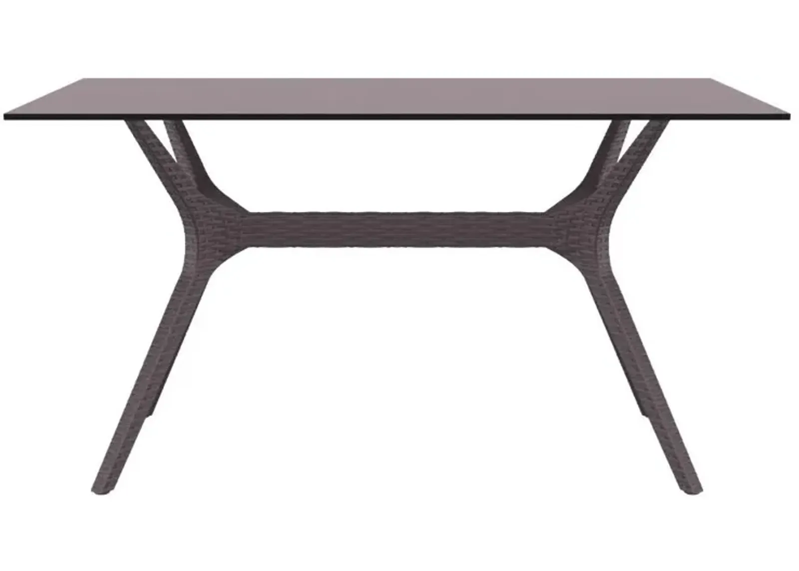 Compamia 55 Inch Ibiza Rectangle Outdoor Dining Table Brown