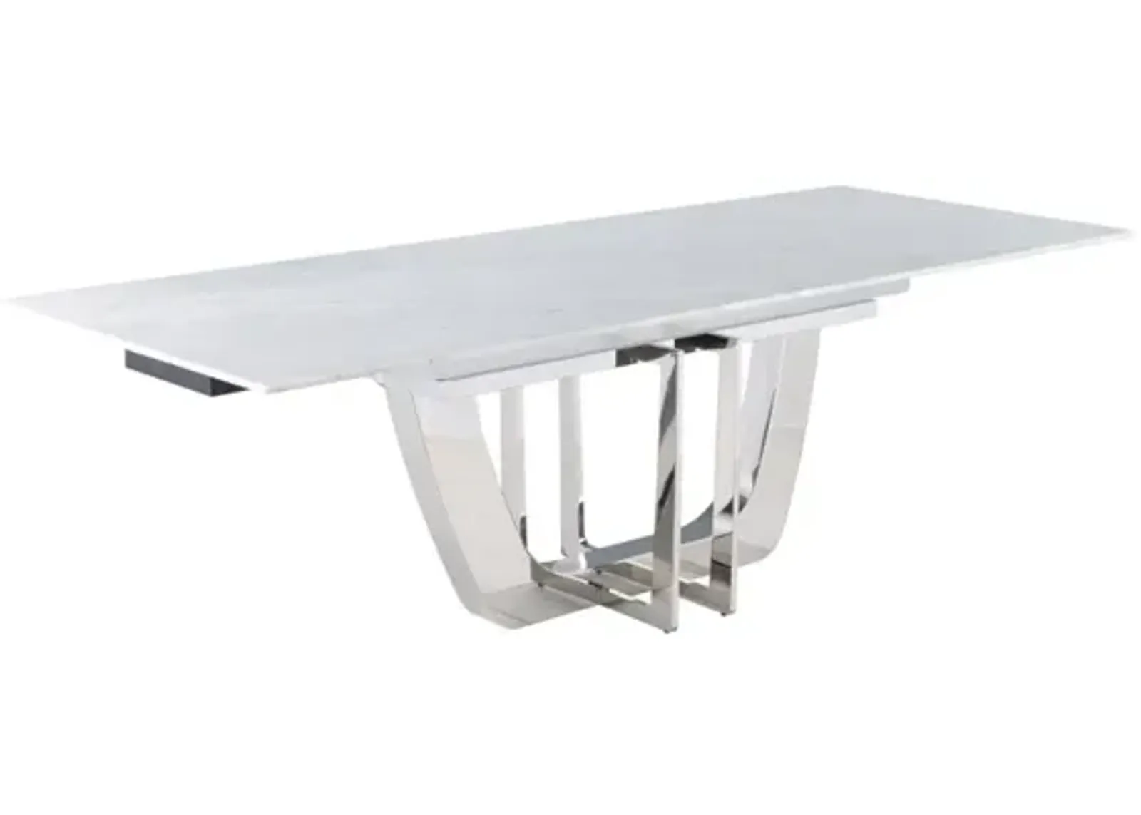 Chintaly Joy Contemporary Extendable Carrara Marble Dining Table