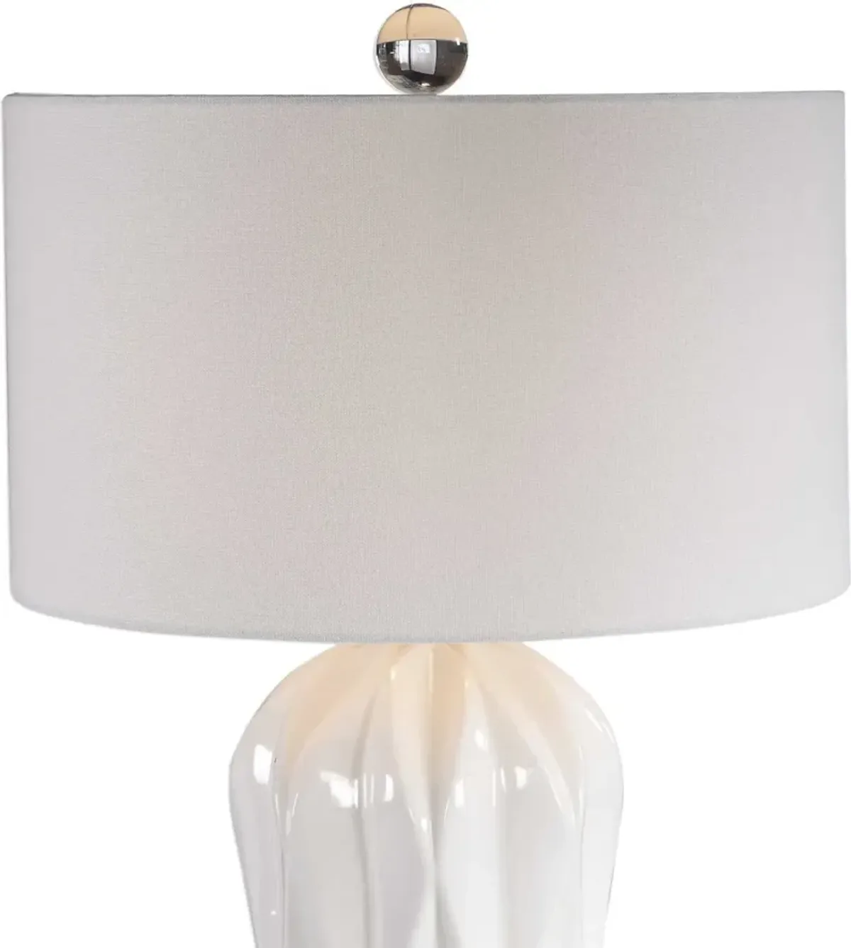 Uttermost Malena Glossy White Table Lamp