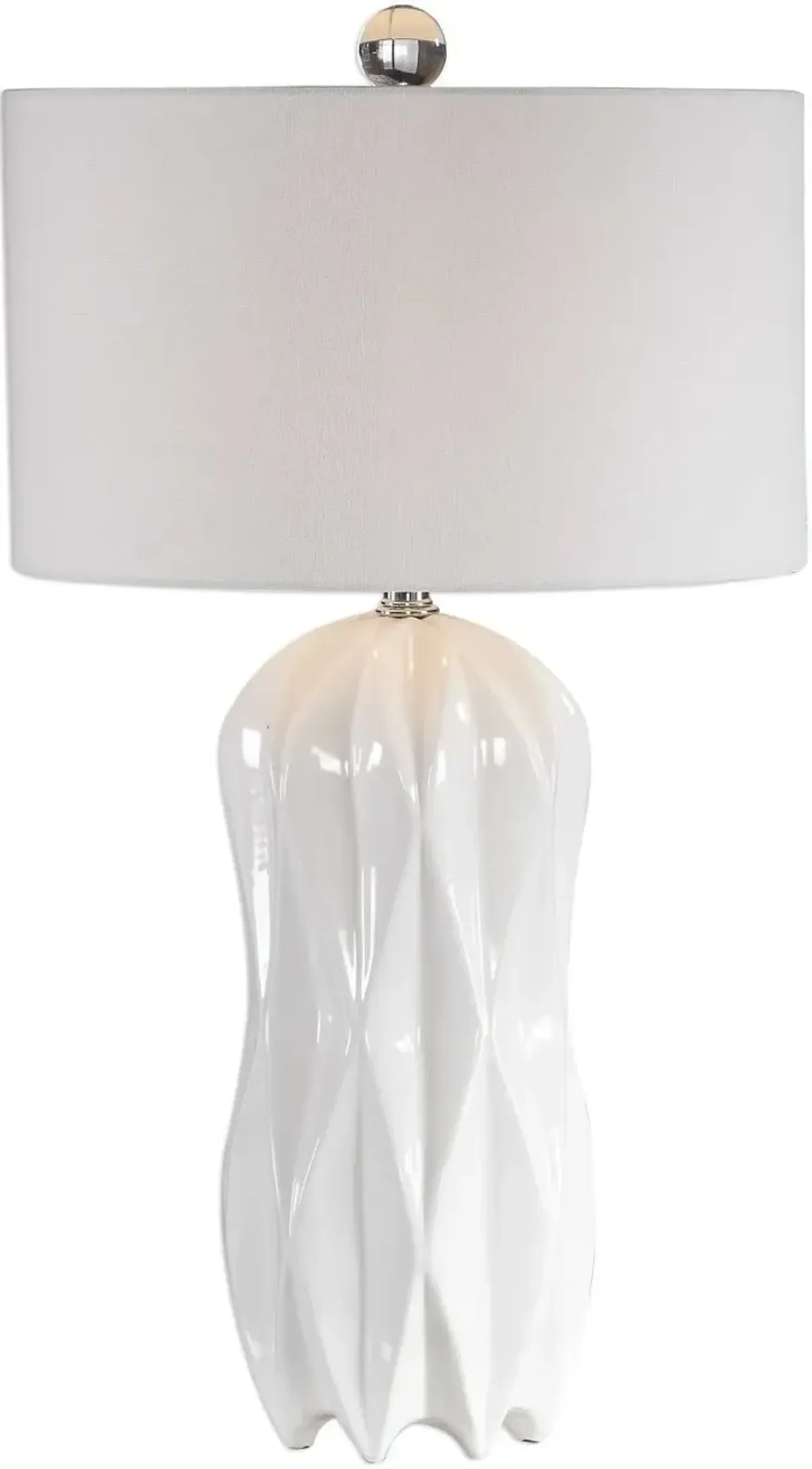 Uttermost Malena Glossy White Table Lamp