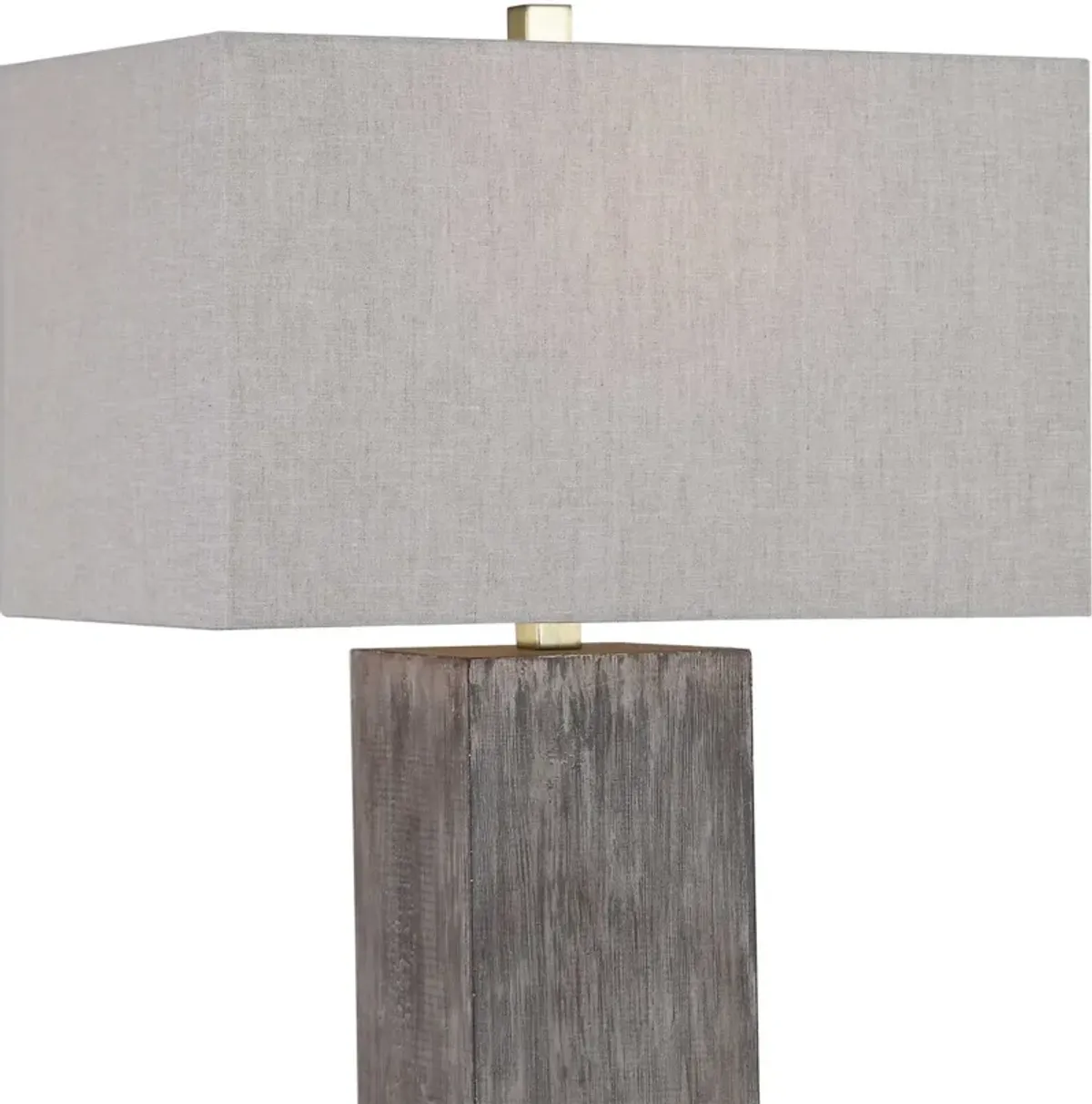 Uttermost Vilano Rustic Gray Wood Modern Table Lamp