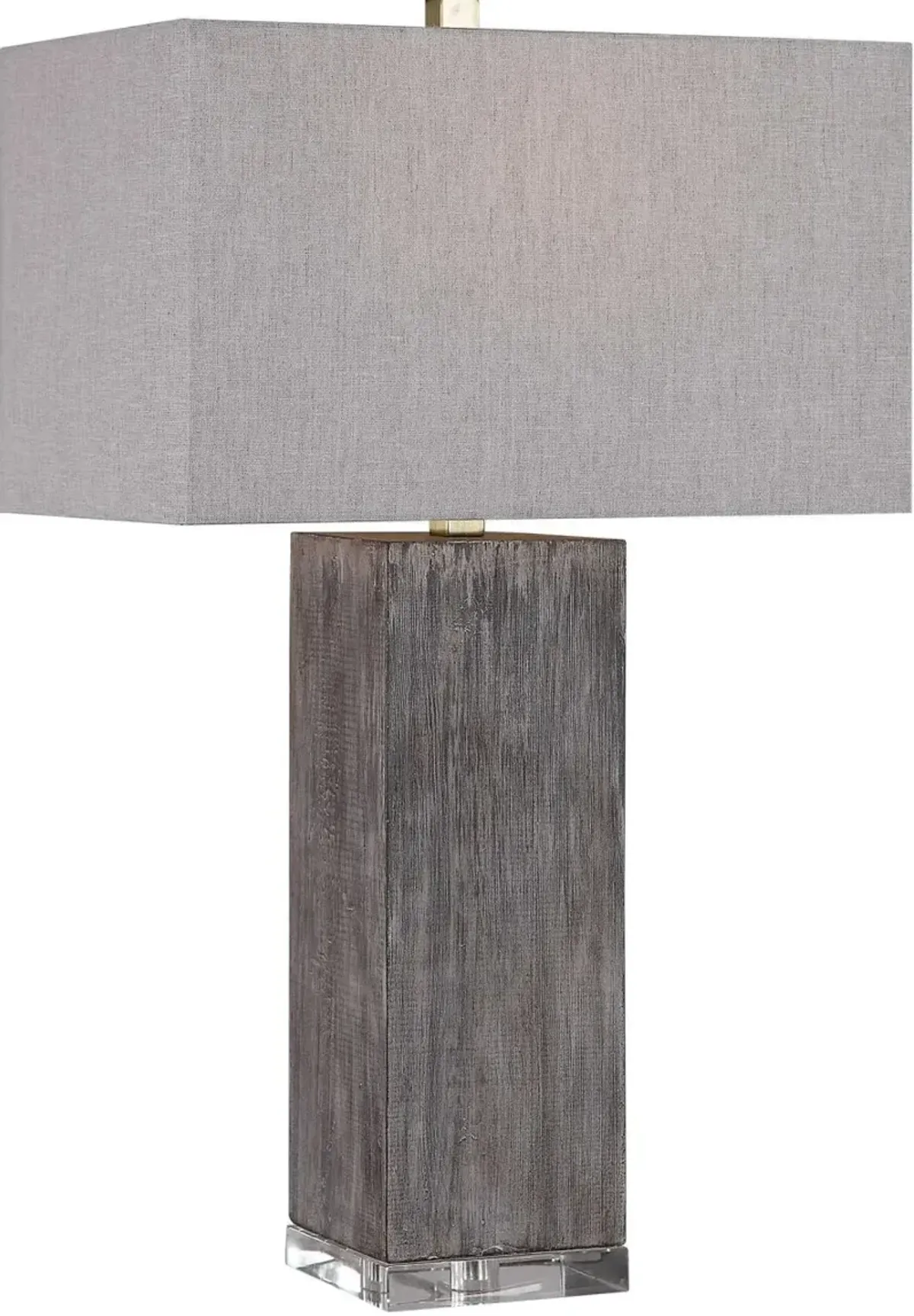 Uttermost Vilano Rustic Gray Wood Modern Table Lamp